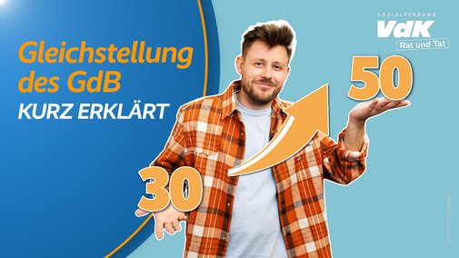 Gleichstellung des GdB - kurz erklärt Thumbnail für das Video mit einem Bild von Kai Steinecke und dem Text "Gleichstellung des GdB - kurz erklärt"