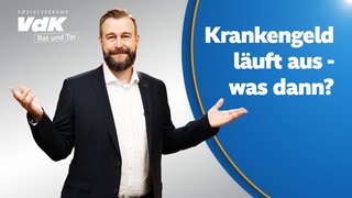 Thumbnail für das Video mit einem Bild von Ronny Hübsch und dem Text "Krankengeld läuft aus - was dann?"