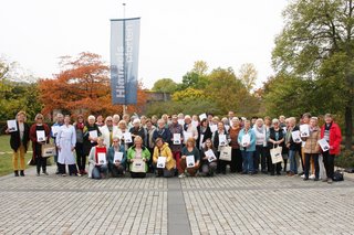 Gruppenfoto der Teilnehmerinnen der Landesfrauenkonferenz 2023 in Würzburg.