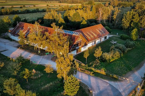 Vogelperspektive des "Haus im Moos".