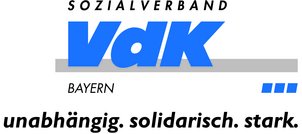Logo des VdK Bayern. Unter dem Logo steht: unabhängig. solidarisch. stark.