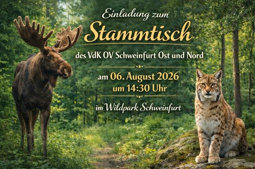 Einladungsbild mit Elch und Luchs