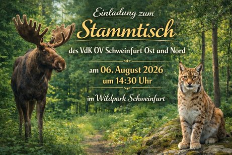 Einladungsbild mit Elch und Luchs