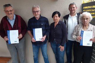 v.l. Willy Weißel, Werner Ring, Britta Pantano, Andreas Knödl und Rosemarie Langg