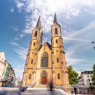 Abgebildet ist die Marienkirche in der Hofer Innenstadt
