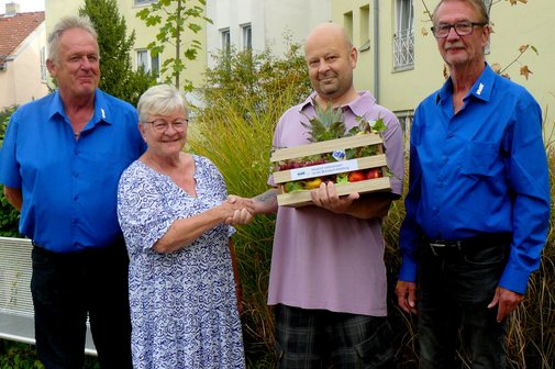 v.l. J&uuml;rgen Zabelt, Rosina von R&ouml;nnebeck, Artur M&auml;rz, Wolfgang Mikolajetz