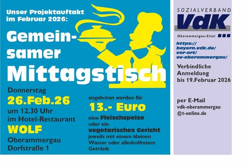 Gemeinsamer Mittagstisch im Hotel-Restaurant Wolf