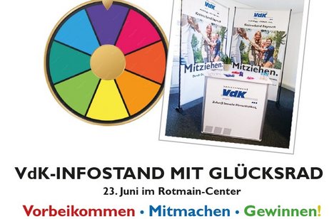 Infostand mit Gl&uuml;cksrad