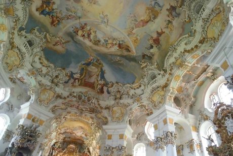 Deckenmalerei in der Wieskirche.