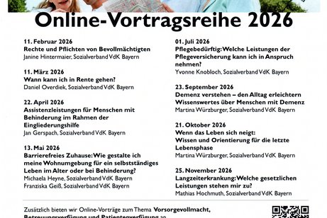 &Uuml;bersicht &uuml;ber die VdK Online-Vortragsreihe 2026