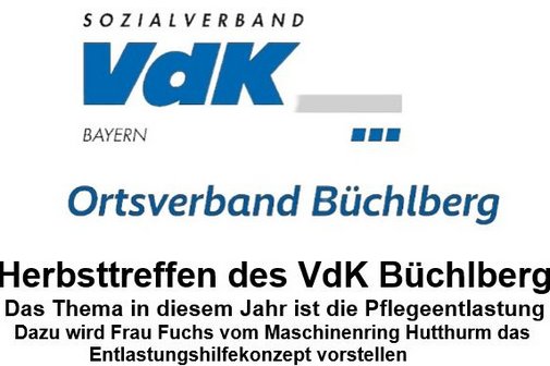 VdK-Herbsttreffen des Ortsverbandes Büchlberg VdK-Herbsttreffen des Ortsverbandes Büchlberg