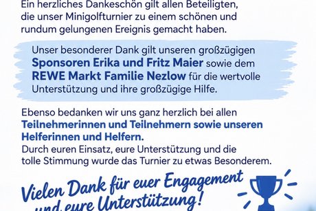 Bericht &uuml;ber Minigolfturnier 2026