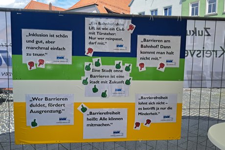 Voting-Tafel mit Schildern und Abstimmung