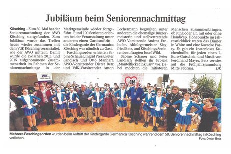 Faschingsorden f&uuml;r Ingrid Pre&szlig; und Otto Manhart