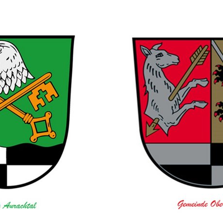 Zu sehen sind die Wappen der Gemeinde Aurachtal und Oberreichenbach.