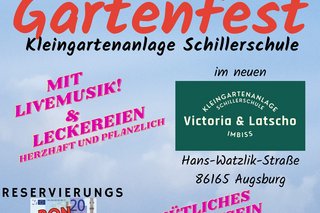 Flyer mit Einladung zum Gartenfest am 22.08.2024 in der Kleingartenanlage Schillerschule