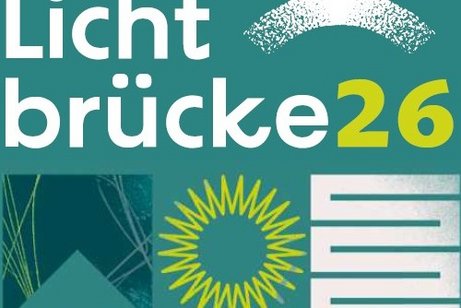 Das Wort Lichtbr&uuml;cke 26 ist zusammen mit einigen geometrischen Symbolen (ein Kreis, ein Bogen, eine Art Labyrinth) abgebildet.