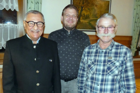 Ludwig Wetzelsberger, Josef Jerger und Guido Bogulawski bei Gratulation