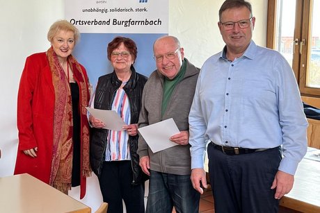 von links: Kreisvorsitzende Petra Guttenberger, Gabriele Lehner, Dieter Pasch, Ortsvorsitzender Dietmar Helm