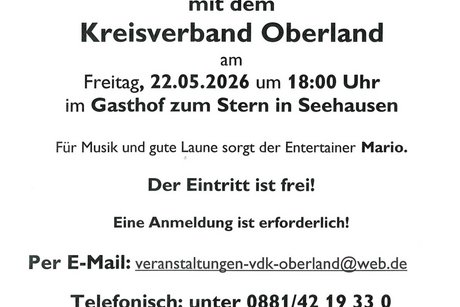 VdK-Tanz mit dem Kreisverband Oberland am 22.05.2026 in Seehausen