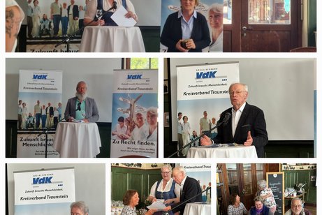 Eine Collage aus 6 Fotos zeigt Eindr&uuml;cke von der Jahreshauptversammlung am 27.04.2024 im Sailer Keller