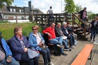 Einstieg auf dem Treidelschiff bei Burgthann