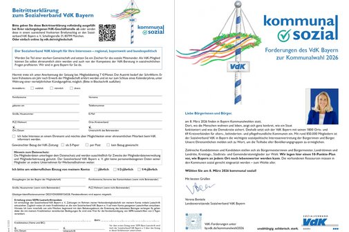 Prospekt des VdK Bayern zur Kommunalwahl 2026