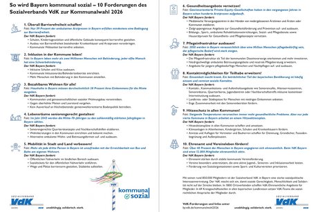 Prospekt des VdK Bayern zur Kommunalwahl 2026