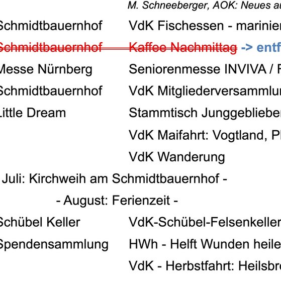 Jahresprogramm VdK OV R&uuml;ckersdorf