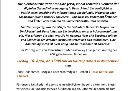 Am 10.04.2026 ab 15 Uhr findet wieder unser Frühjahrstreffen statt.