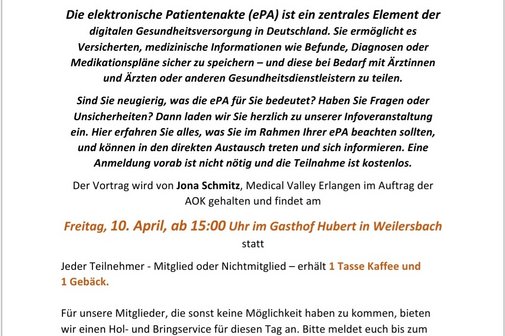 Am 10.04.2026 ab 15 Uhr findet wieder unser Fr&uuml;hjahrstreffen statt.