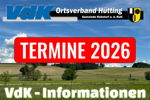 Die Termine des VdK Ortsverbandes H&uuml;tting f&uuml;r das Jahr 2026