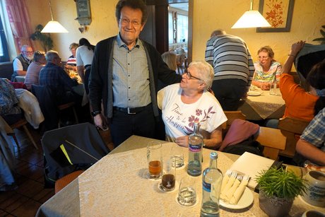 Abendeinkehr beim Brauerei-Gasthof Dinkel in Stublang