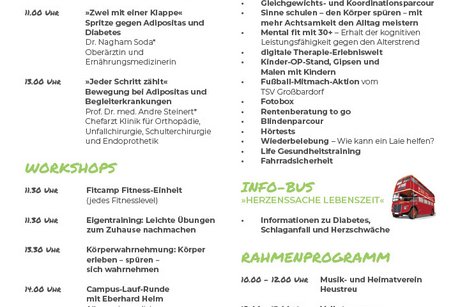 Präventions-und Gesundheitstag Programm Programmübersicht