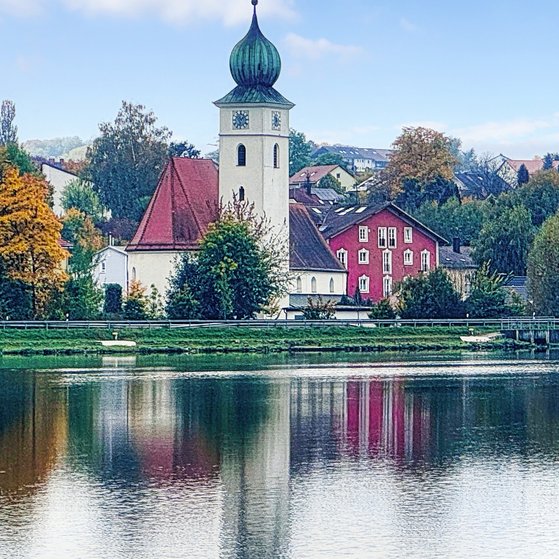 Blick auf Heining Blick auf Heining über die Donau