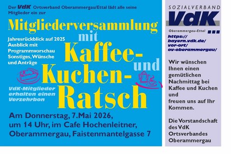 Mitgliederversammlung mit Kaffee- und Kuchen-Ratsch