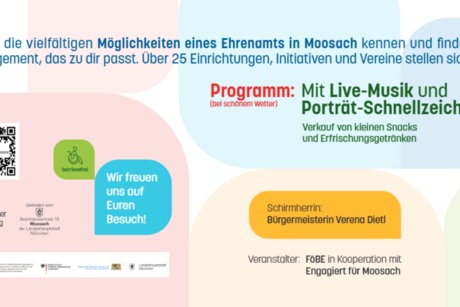 Bild zeigt das Infoblatt zur Moosacher Freiwilligenmesse