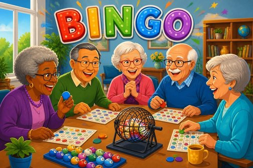 Bingo Spiel als Cartoon Bild