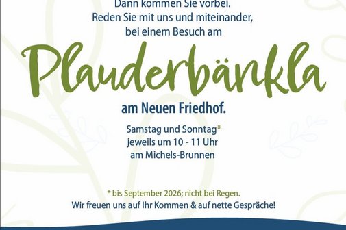 Aushang f&uuml;r das Plauderb&auml;nkla