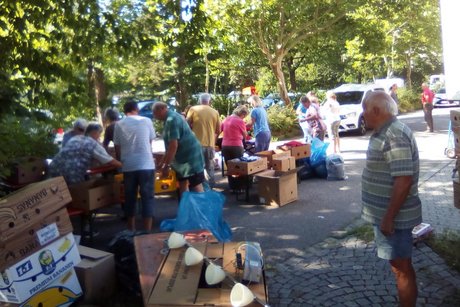 Archivbild "Rumänienhilfe" - Dr. Herbert Schwarz mit seinen fleißigen Helfern Archivbild "Rumänienhilfe" - Dr. Herbert Schwarz mit seinen fleißigen Helfern