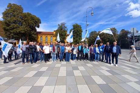 VdK-Arberland angekommen in M&uuml;nchen vor der Demo