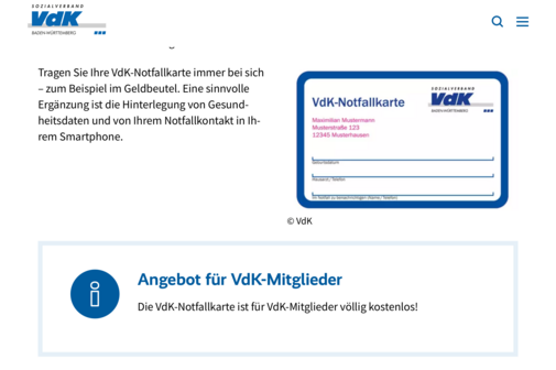 Notfallkarte