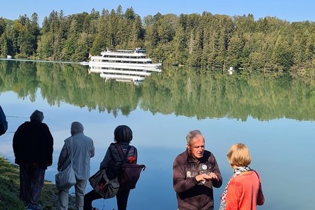 Schifffahrt auf dem Forggensee Das Wetter spielt wunderbar mit