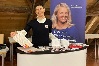 Kreisgeschäftsführerin Birgit Merk mit Präsidentin Verena Bentele