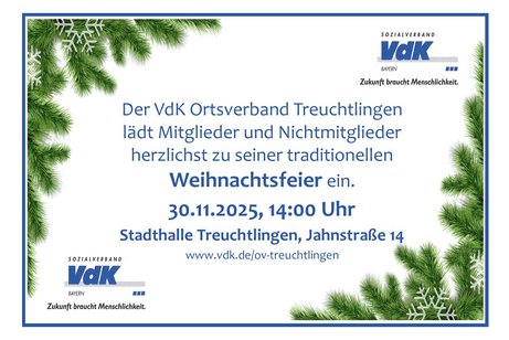 Einladung zur Weihnachtsfeier am 30.11.2025