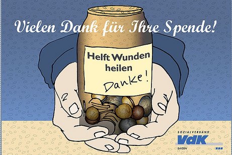 Themenbild "Vielen Dank für Ihre Spende!" Helft Wunden heilen