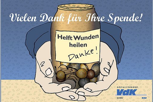 Themenbild "Vielen Dank für Ihre Spende!" Helft Wunden heilen