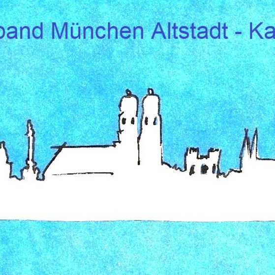 München Altstadt - unverwechselbar Das Bild ist eine Grafik, das die Silouette der Münchner Altstadt zeigt.
