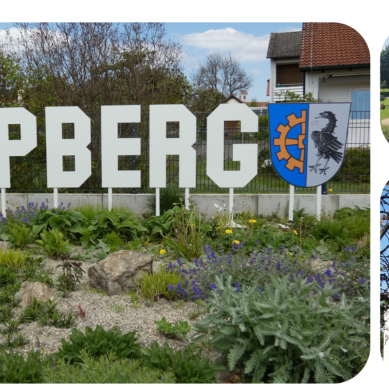 Ortseinfahrt Hepberg, Kirche, Römerstein