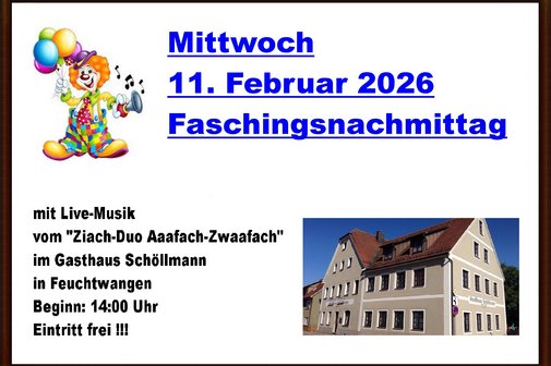 Faschingsnachmittag im Gasthaus Sch&ouml;llmann